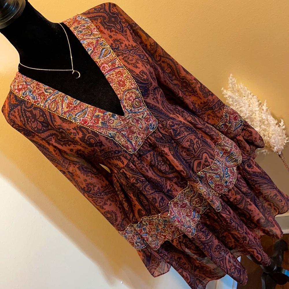 ZARA Woman Super Flowy Sheer Mini Dress | Size M